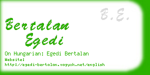 bertalan egedi business card